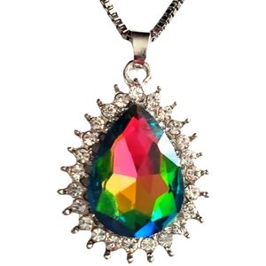 FREE SHIPPING ☆ NEW Betsey Johnson tear drop faux diamond  encrusted necklace